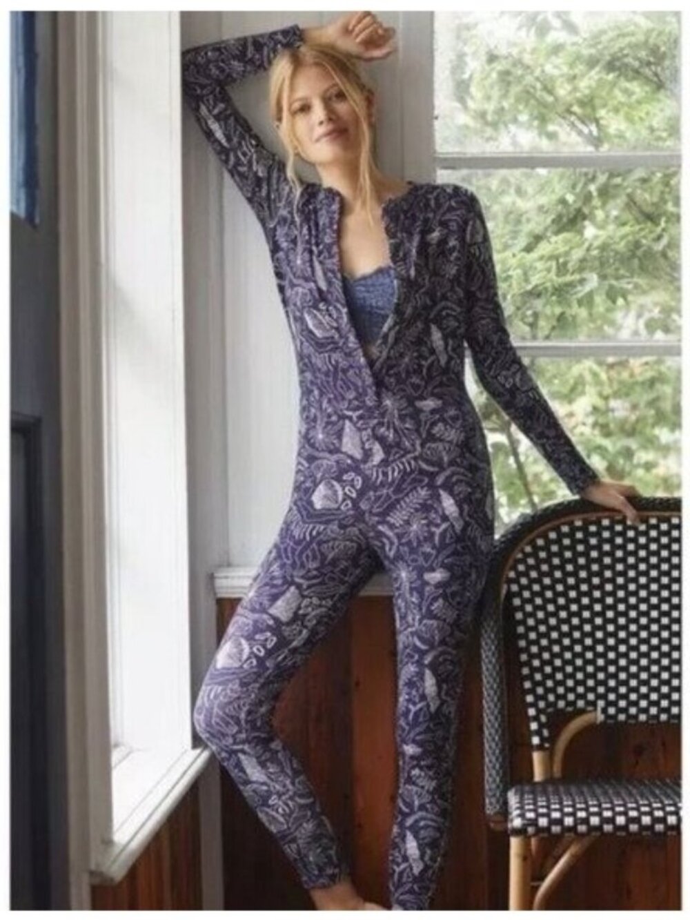 Adele Prost For Anthropologie Fern Lounge Jumpsuit Size L